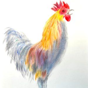 Original Artwork - Rooster In the Morning